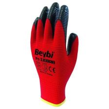 Beybi Zebra Nitril Kaplama Örme Eldiven Kırmızı 10 Çift