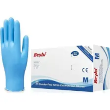 Beybi Mavi Nitril Eldiven Pudrasız 100'lü Paket M