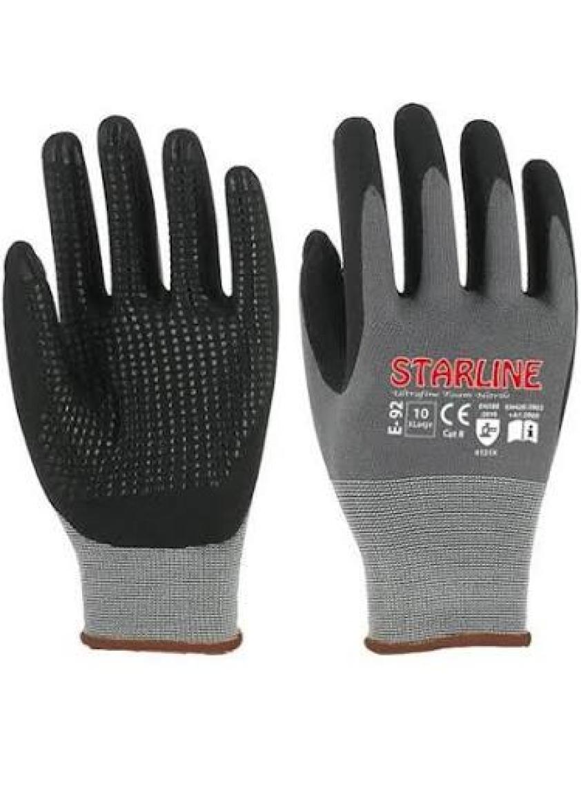 Starline E-92 Köpük Nitril Puanlı Eldiven No:9