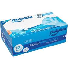 Dolphin Pudrasız Mavi Nitril Orta Boy (M) 100'lü Muayene Eldiveni