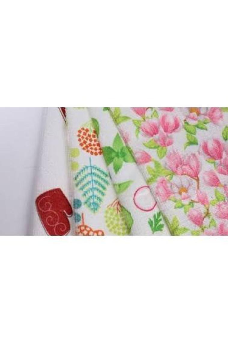 Suff Mikrofiber Bez 4'lü Mutfak Bezi ( 32X32 Çiçek Sepeti )