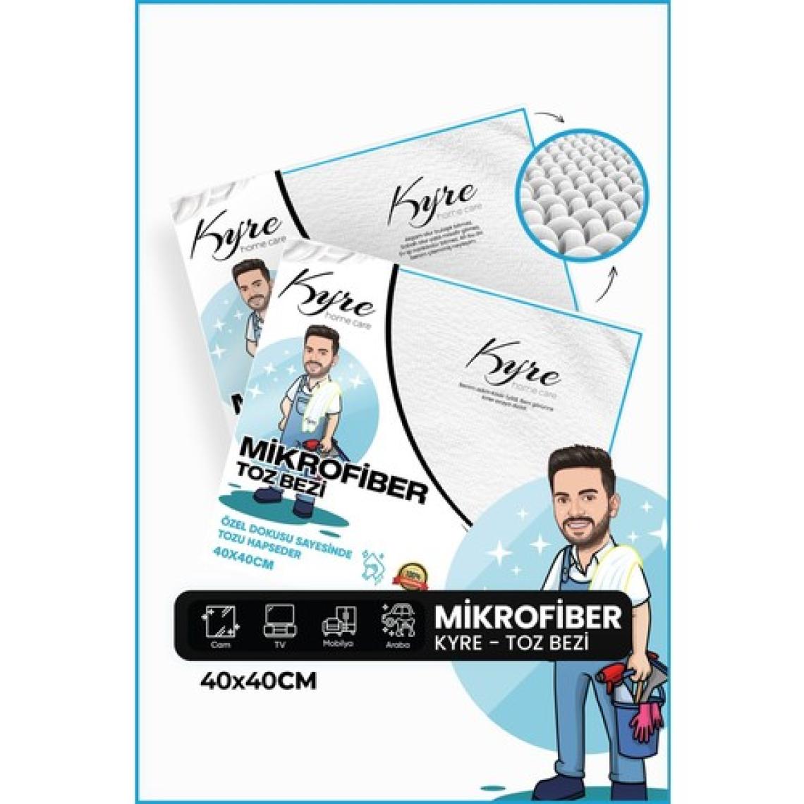 Kyre Mikrofiber Temizlik Bezi 40x40 cm - Anti-Statik, Çok Amaçlı ve Ergonomik Tasarım