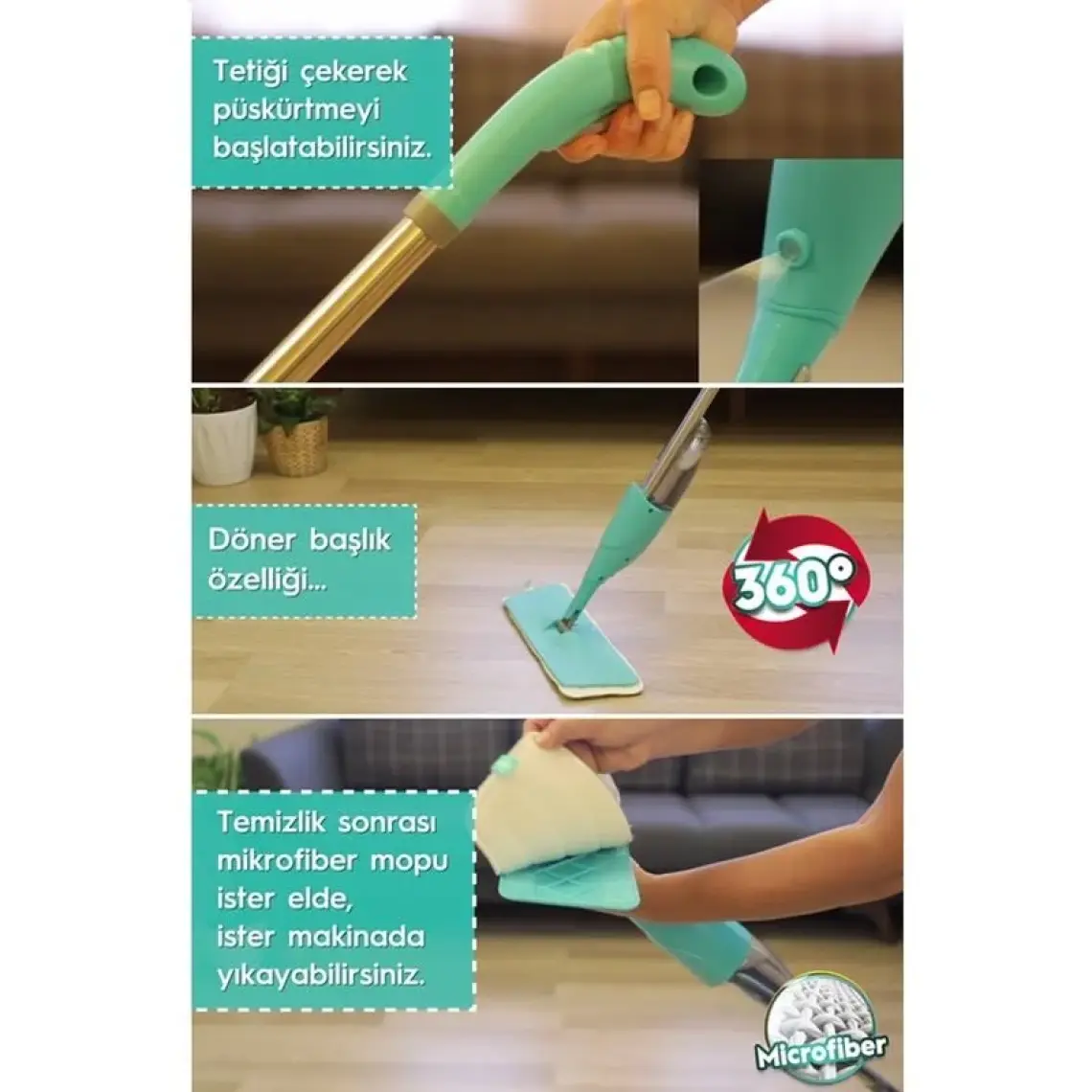 Smarter Shiny Sprey Mop + Yedek Mop