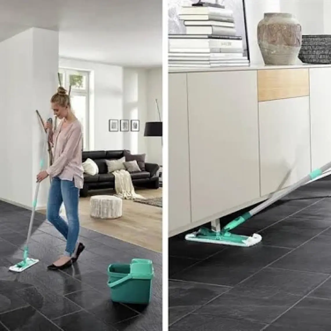 Leifheit LHF55356 Combi M Set Easy Press Yer Sileceği Kovalı