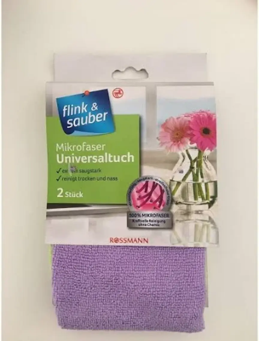 Flink & Sauber Mikrofiber Çok Emici Genel Temizlik Bezi 32 x 35 cm 2 Adet