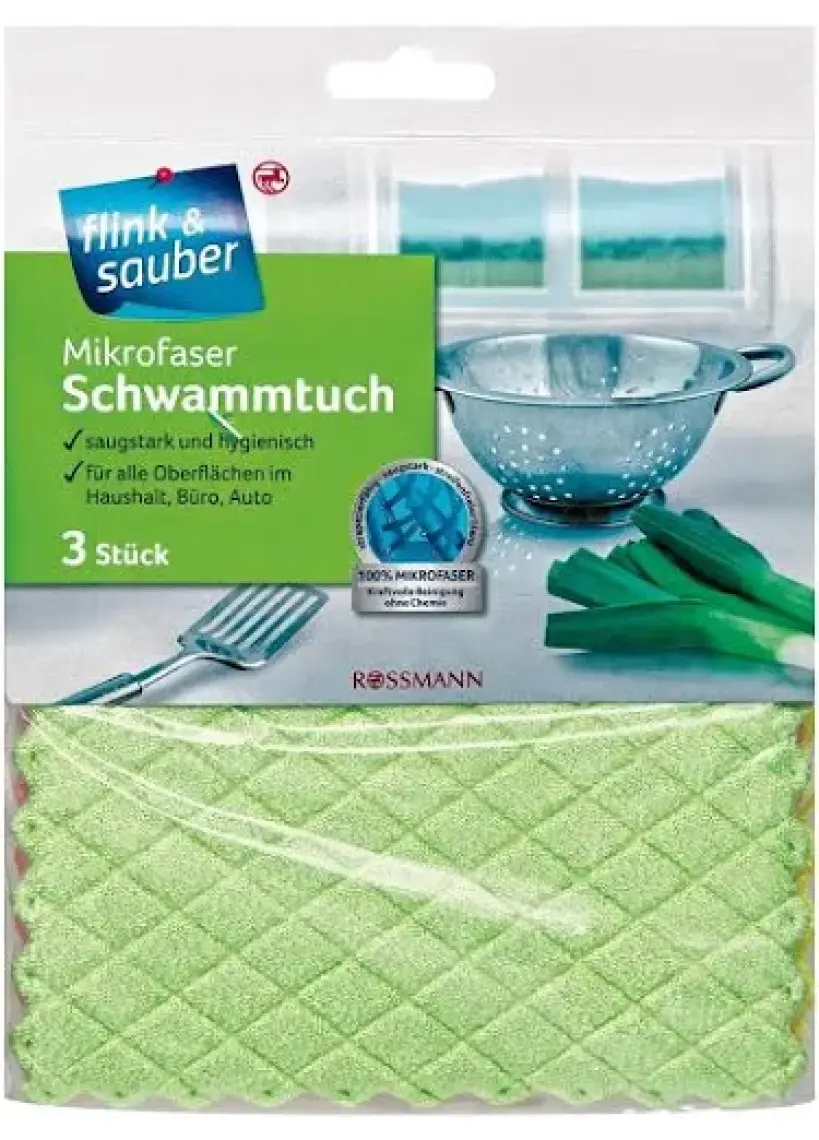 Flink & Sauber Mikrofiber Sünger Bez 17 x 22 cm 3'lü