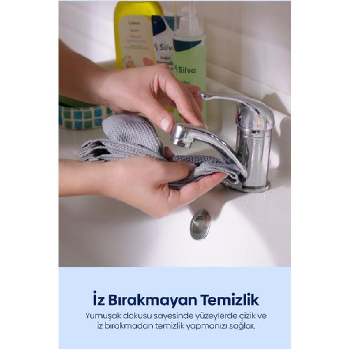 Silva Premium Mikrofiber Banyo Temizlik Bezi - 40 x 40 cm, İz Bırakmayan, Hızla Kuruyan ve Dayanıklı