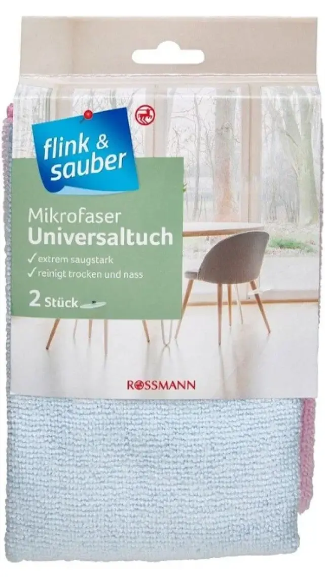 Flink & Sauber Mikrofiber Çok Emici Genel Temizlik Bezi 32 x 35 cm 2 Adet