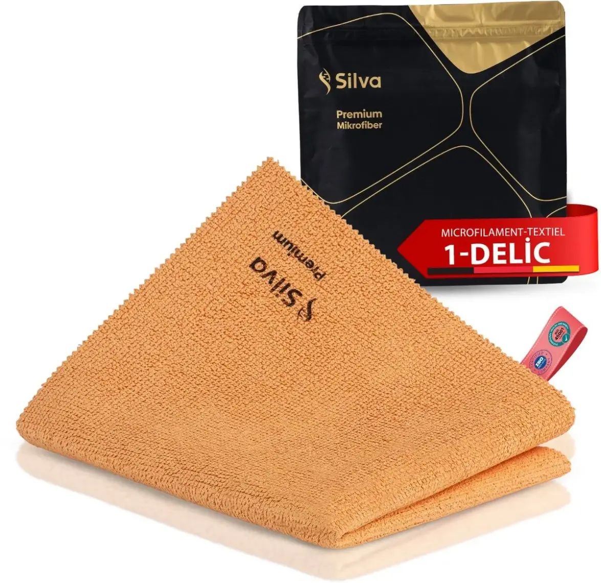 Silva Premium Özel Dokulu Mikrofiber Çok Amaçlı Bez Turuncu