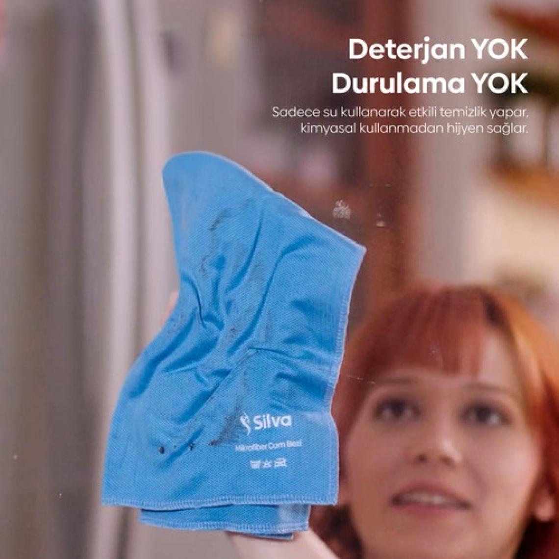 Silva Mikrofiber Tekli Cam Bezi Mavi