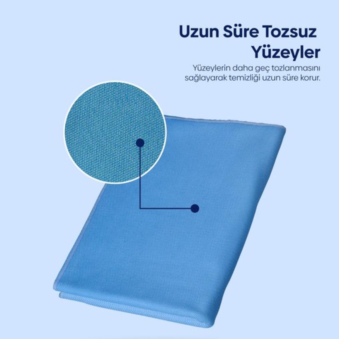 Silva Mikrofiber Tekli Cam Bezi Mavi