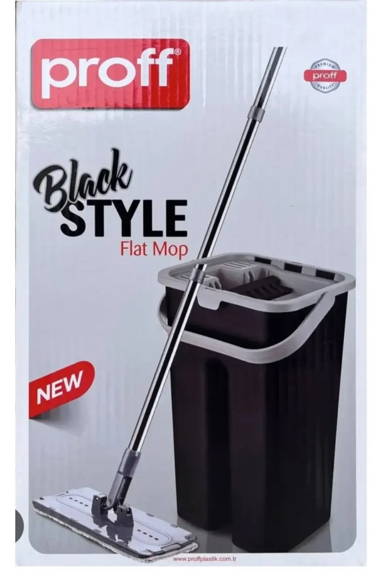 Proff Black Style Flat Mop Seti