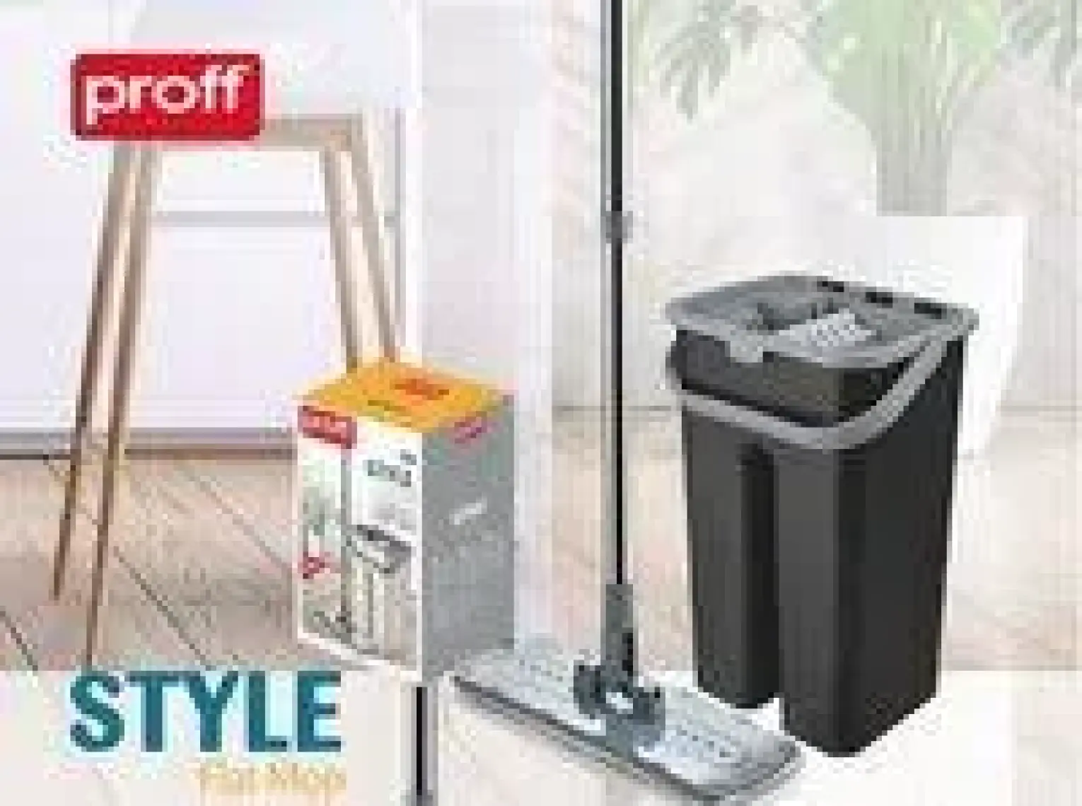Proff Black Style Flat Mop Seti