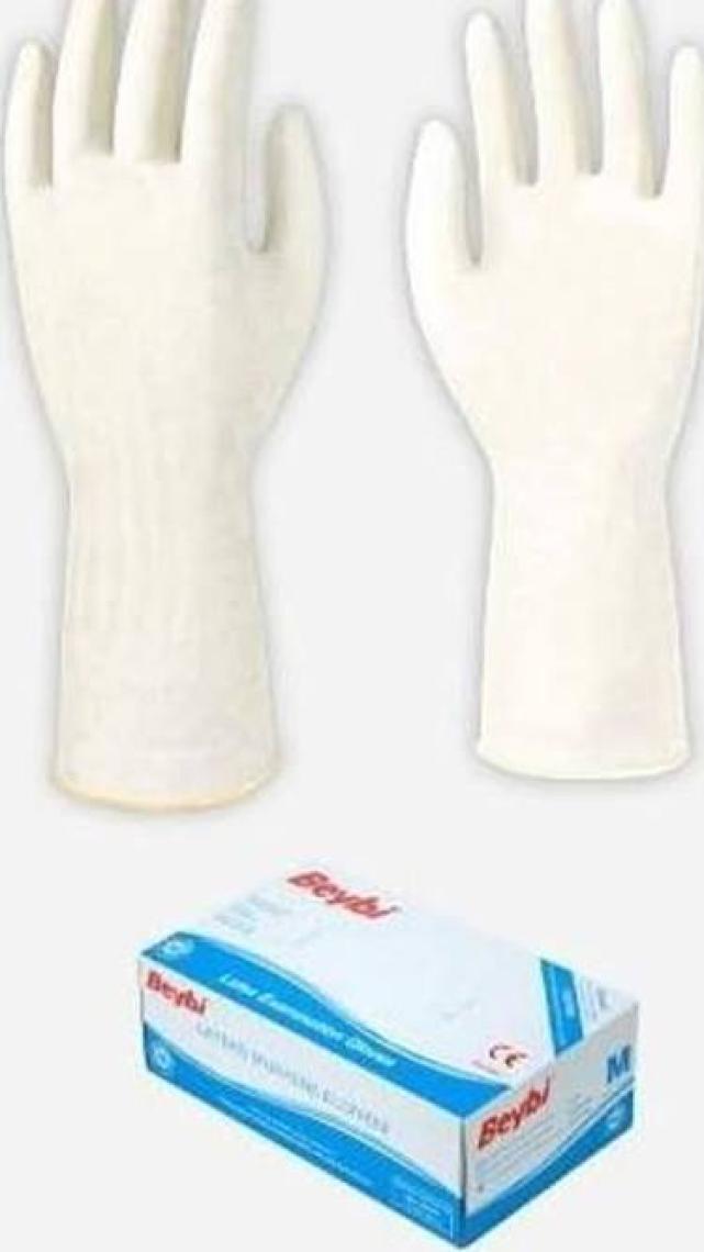 Beybi Latex Pudralı Çok Amaçlı Kullan At Eldiven Lateks 100'lü (M) Medium / Orta