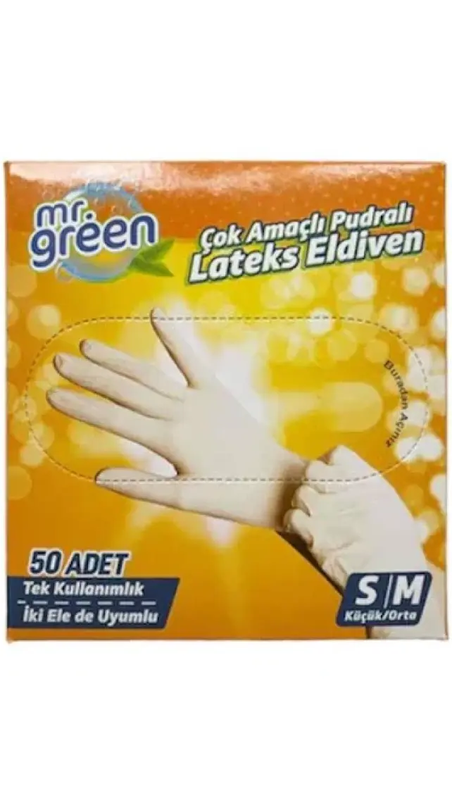 Mr. Green Eldiven M Beyaz 50'li