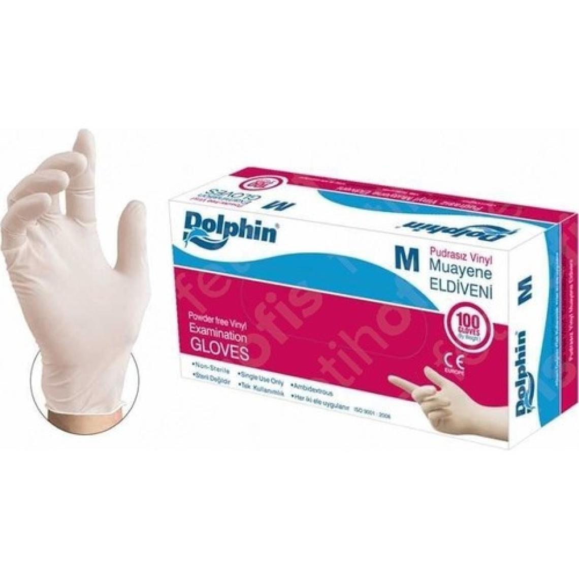 Dolphin Vinyl Pudrasız Orta Boy (M) 100'lü Vinil Eldiven