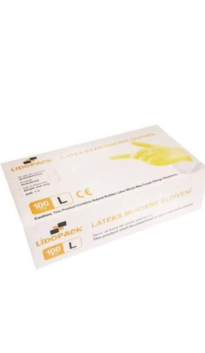 Dolphin Beyaz Lateks Pudralı Eldiven (L) 100lü Paket