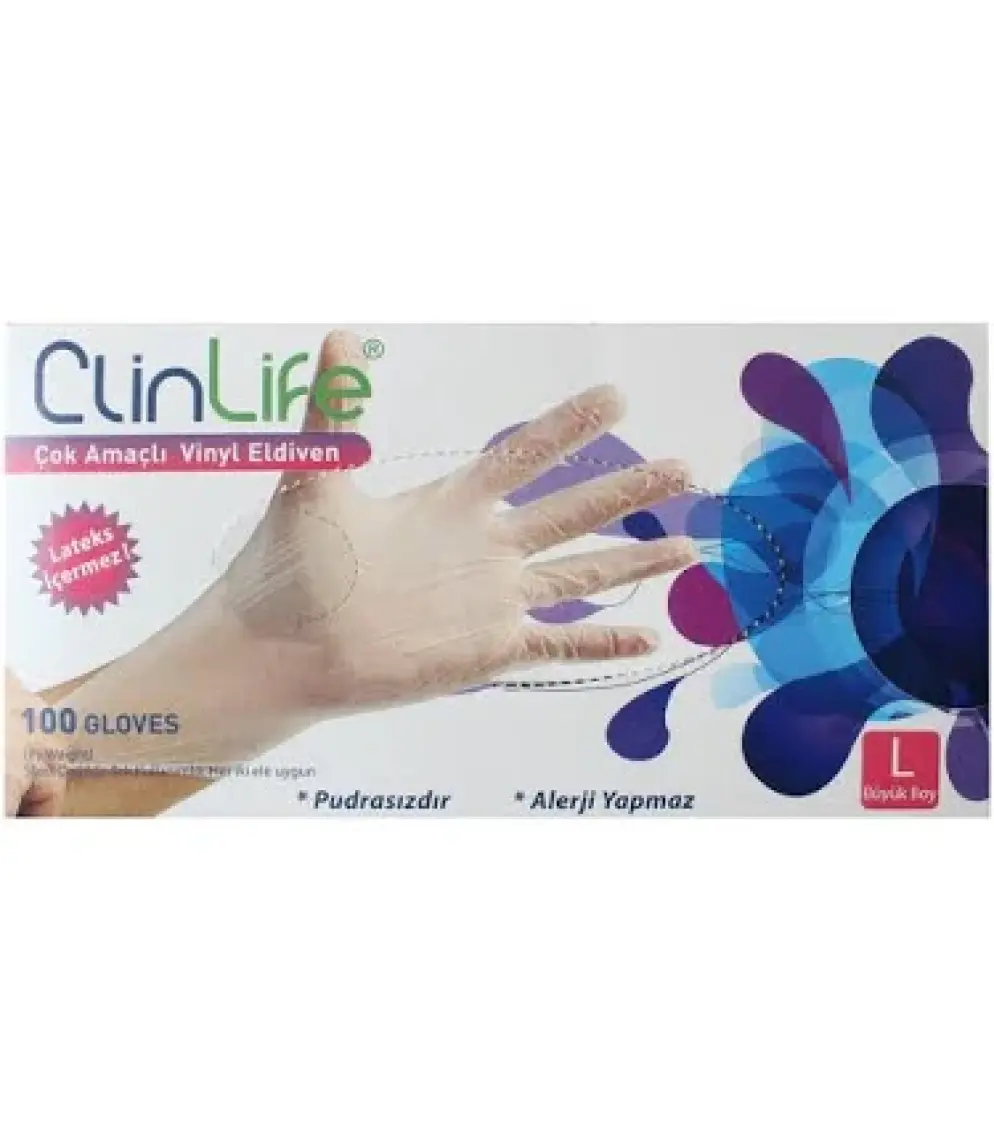 Tunçpek Vinil Eldiven Pudrasız Large