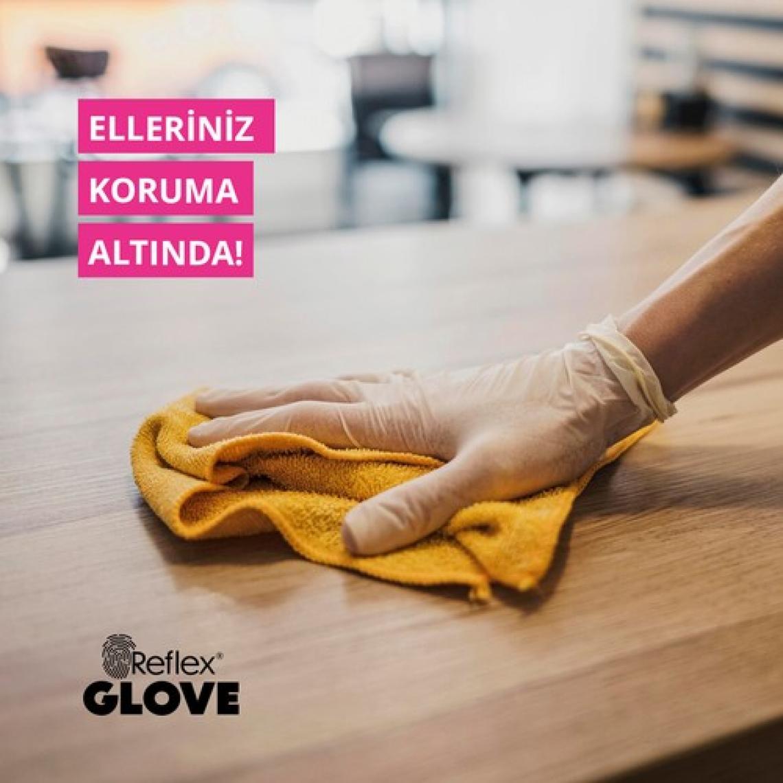 Reflex Flex Eldiven Tek Kullanımlık Pudrasız Beyaz S Beden Eldiven 100’lü