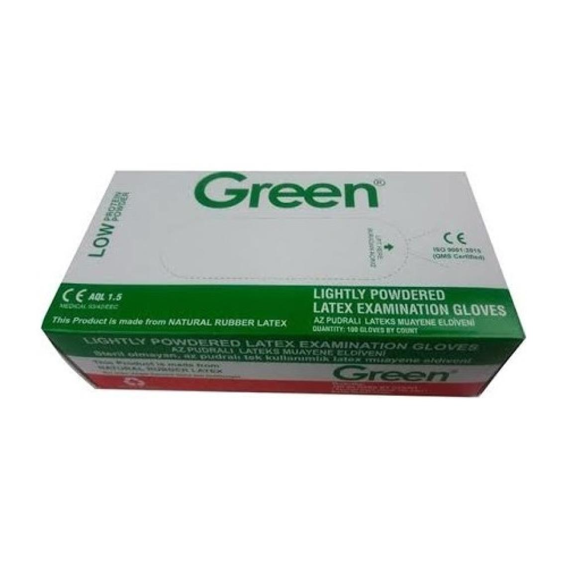 Green Pudralı Eldiven L  (42) Beden Büyük Boy Beyaz