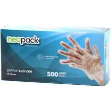 neopack Kutulu Tek Kullanımlık Şeffaf Eldiven - 500'LÜ