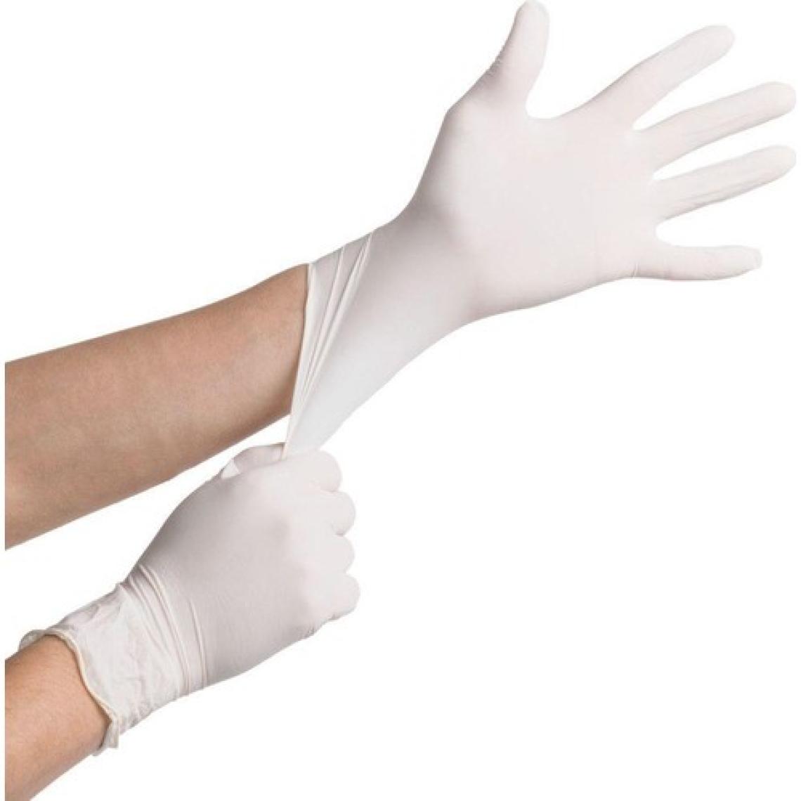 Stone Pudralı Latex Eldiven L Beyaz