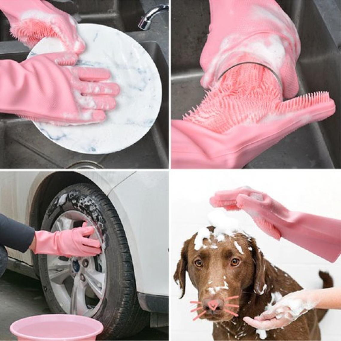 Magic Gloves Sihirli Bulaşık Eldiveni Mutfak Banyo Temizleme Fırçası Oto Ev Iş