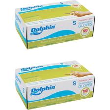 Dolphin Beyaz Lateks Eldiven Pudralı (S) 100lü Paket 2 Adet