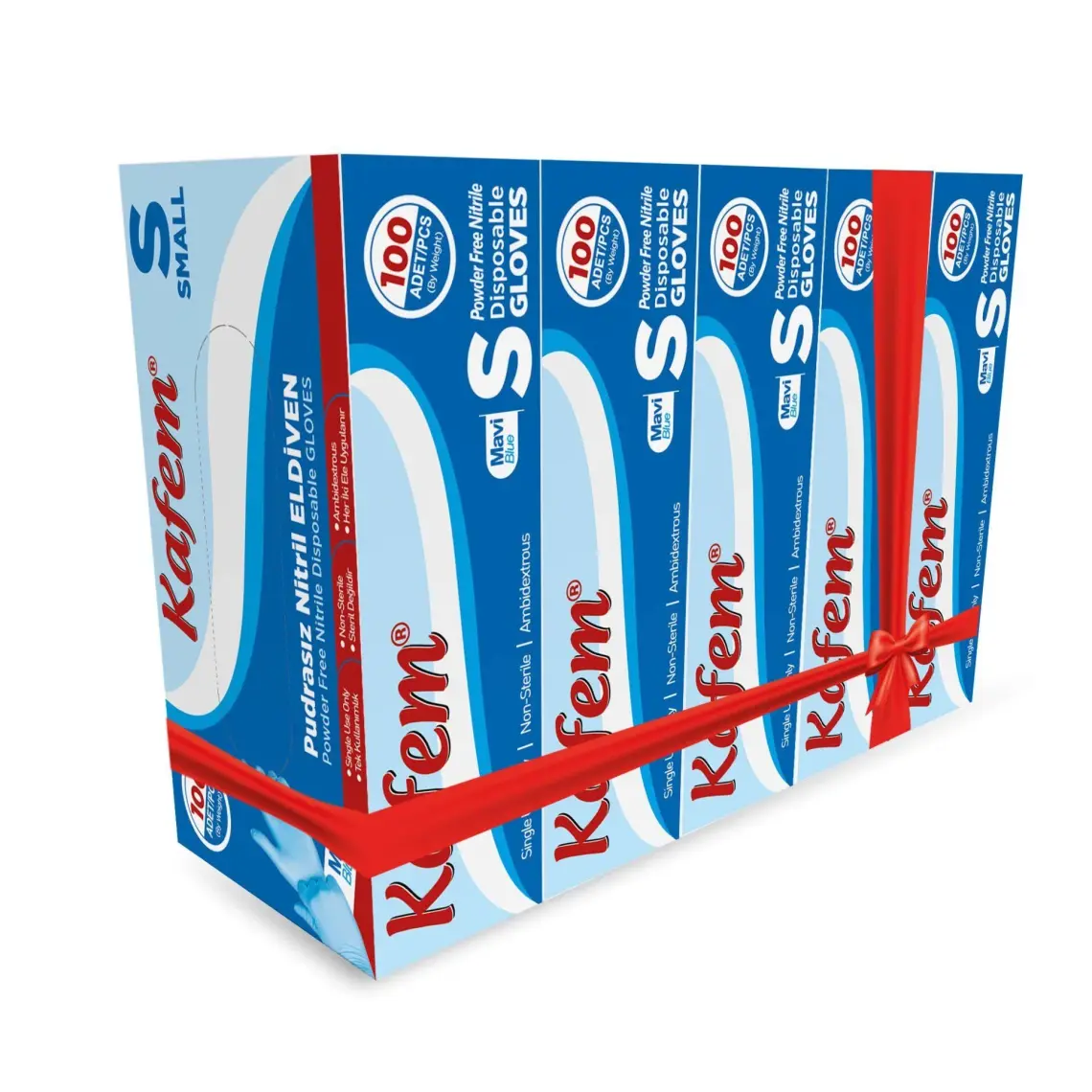 Kafem Mavi Nitril Eldiven Pudrasız S 100'lü x 5 Paket