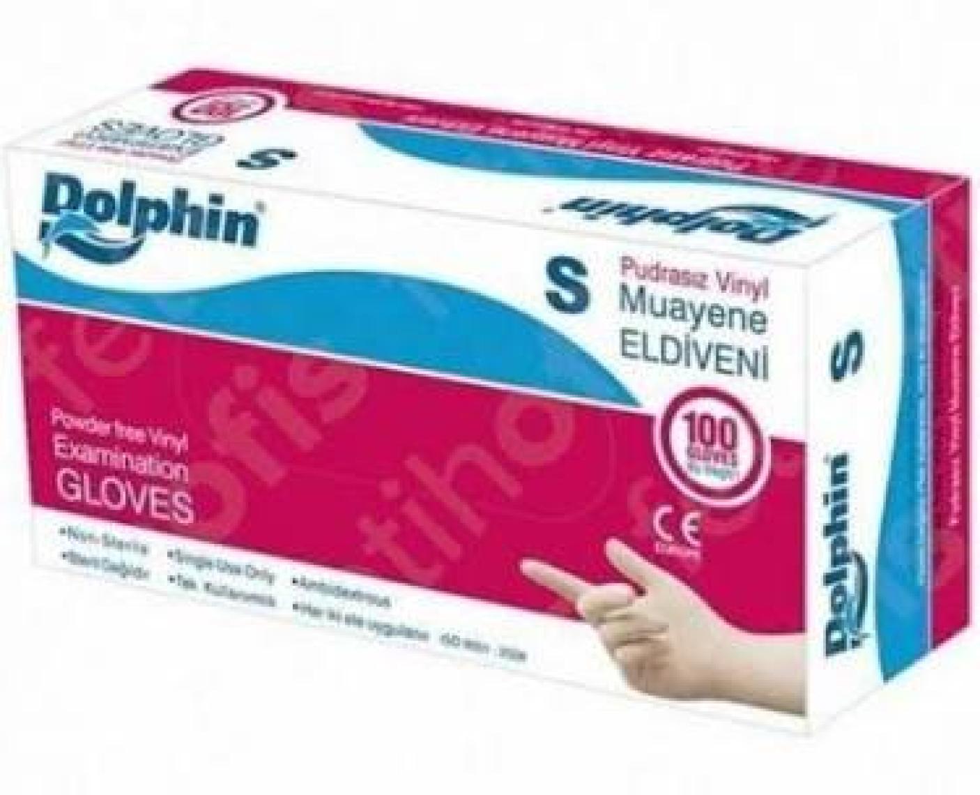Dolphin Beyaz Vinil Eldiveni Pudrasız S 100 Adet