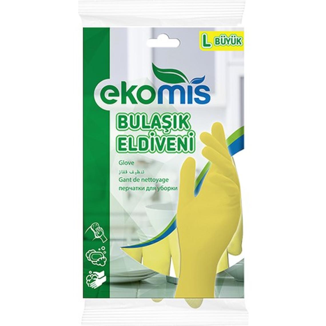 Ekomis  Bulaşık Yıkama Eldiveni  L (Büyük Boy) Sarı Renk