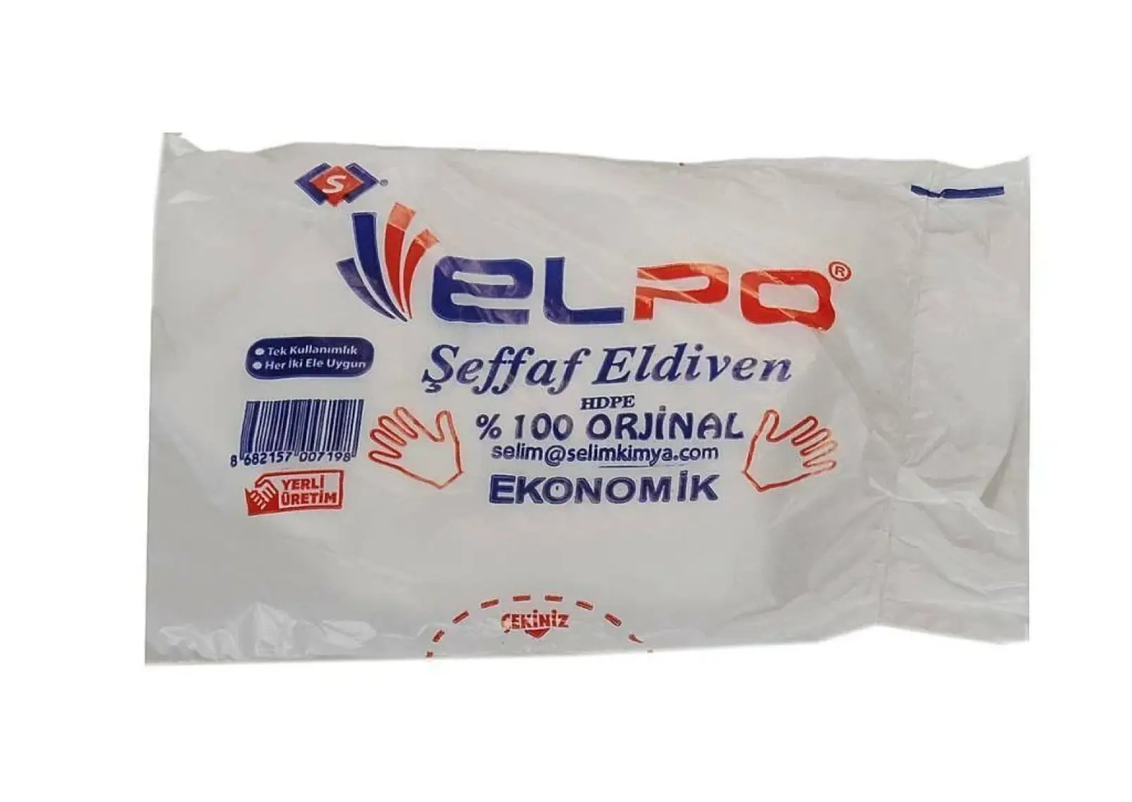 Elpo HDPE Eldiven Tek Kullanımlık Şeffaf - 100 Adet