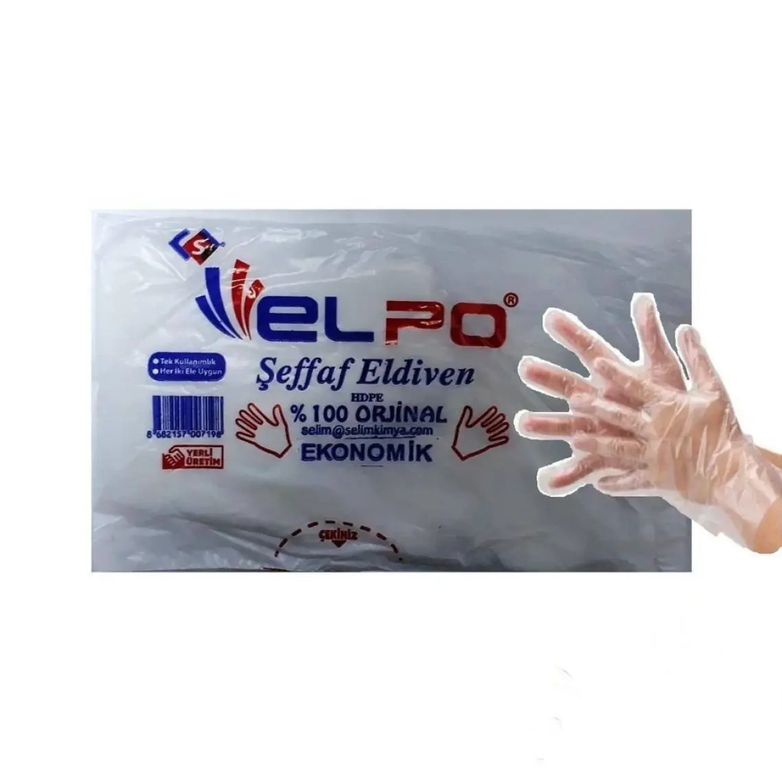 Elpo HDPE Eldiven Tek Kullanımlık Şeffaf - 100 Adet