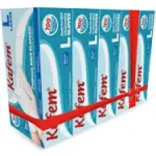 Kafem Beyaz Nitril Eldiven Pudrasız L 100'lü x 5 Paket