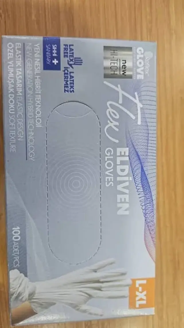 Reflex Flex Yeni Nesil Hibrit Teknoloji Polietilen Eldiven 100'lü Paket Beyaz L-XL