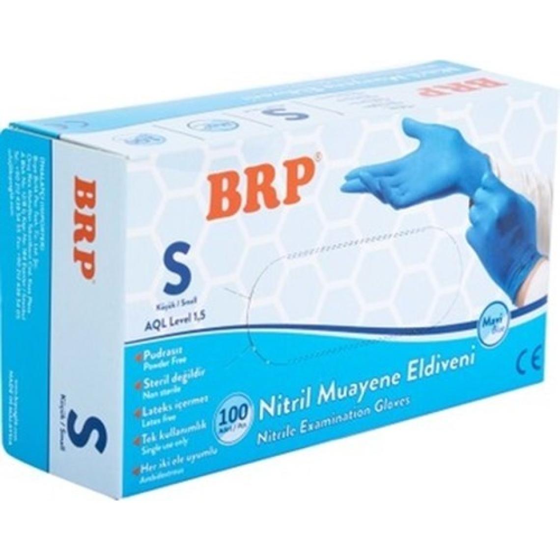 Brp Eldiven Nitril Mavi Pudrasız Small