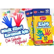 Roll-Up Nitril Kids Oyun Eldiveni Kırmızı&mavi 10'lu