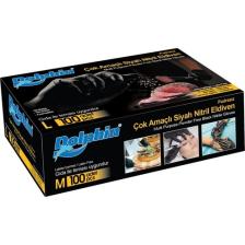 Dolphin Pudrasız Çok Amaçlı Siyah Nitril Orta Boy (M) 100'lü Eldiven