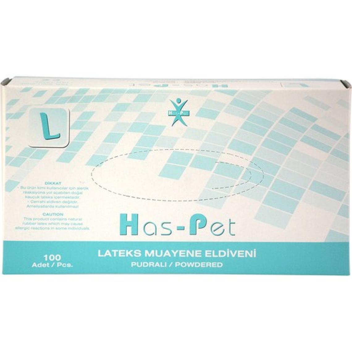 Has-Pet Latex Pudralı Eldiven 100'lü - L