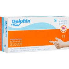 Dolphin Beyaz Lateks Eldiven Pudrasız (S) 100 lü Paket