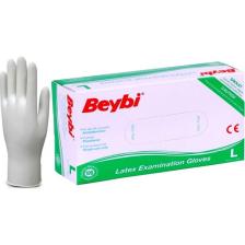 Beybi Latex Pudralı Çok Amaçlı Kullan At Eldiven Lateks 100' lü (L) Large / Büyük