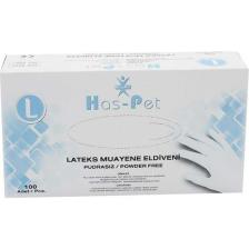 Has-Pet Lateks Pudrasız Büyük Boy (L) 100'lü Muayene Eldiveni