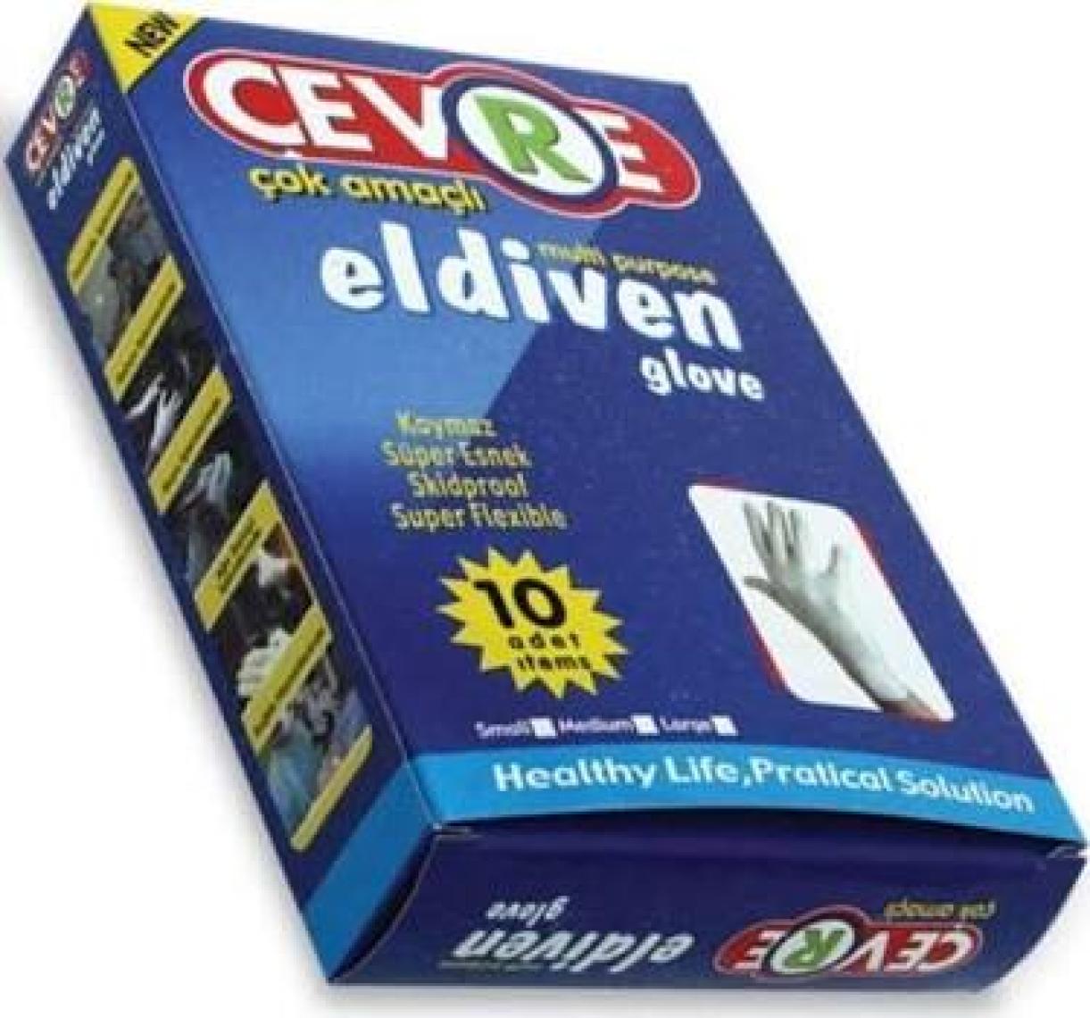Çevre Lateks Pudralı Çok Amaçlı Eldiven 10'lu