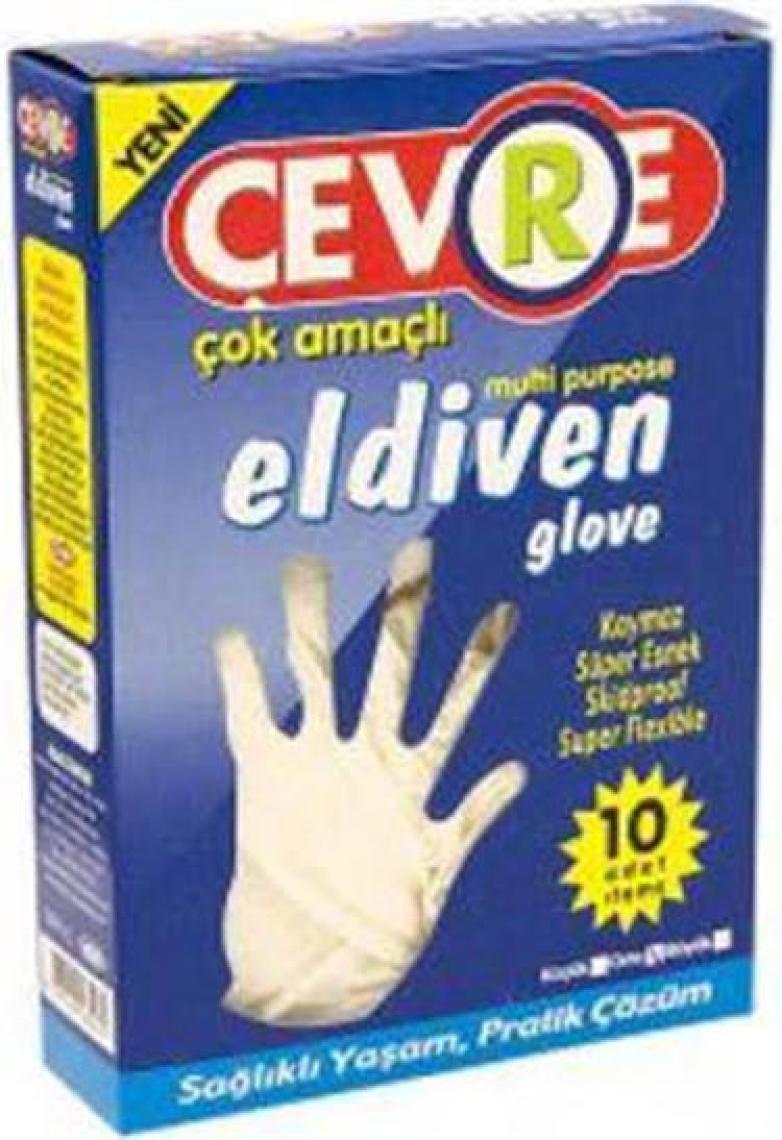 Çevre Lateks Pudralı Çok Amaçlı Eldiven 10'lu