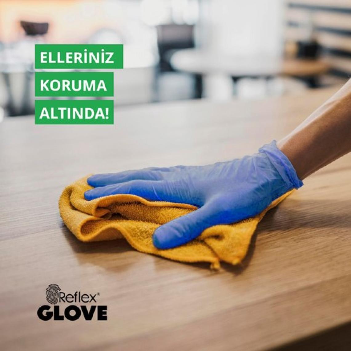 Reflex Flex Eldiven Tek Kullanımlık Pudrasız Mavi M Beden Eldiven 100’lü