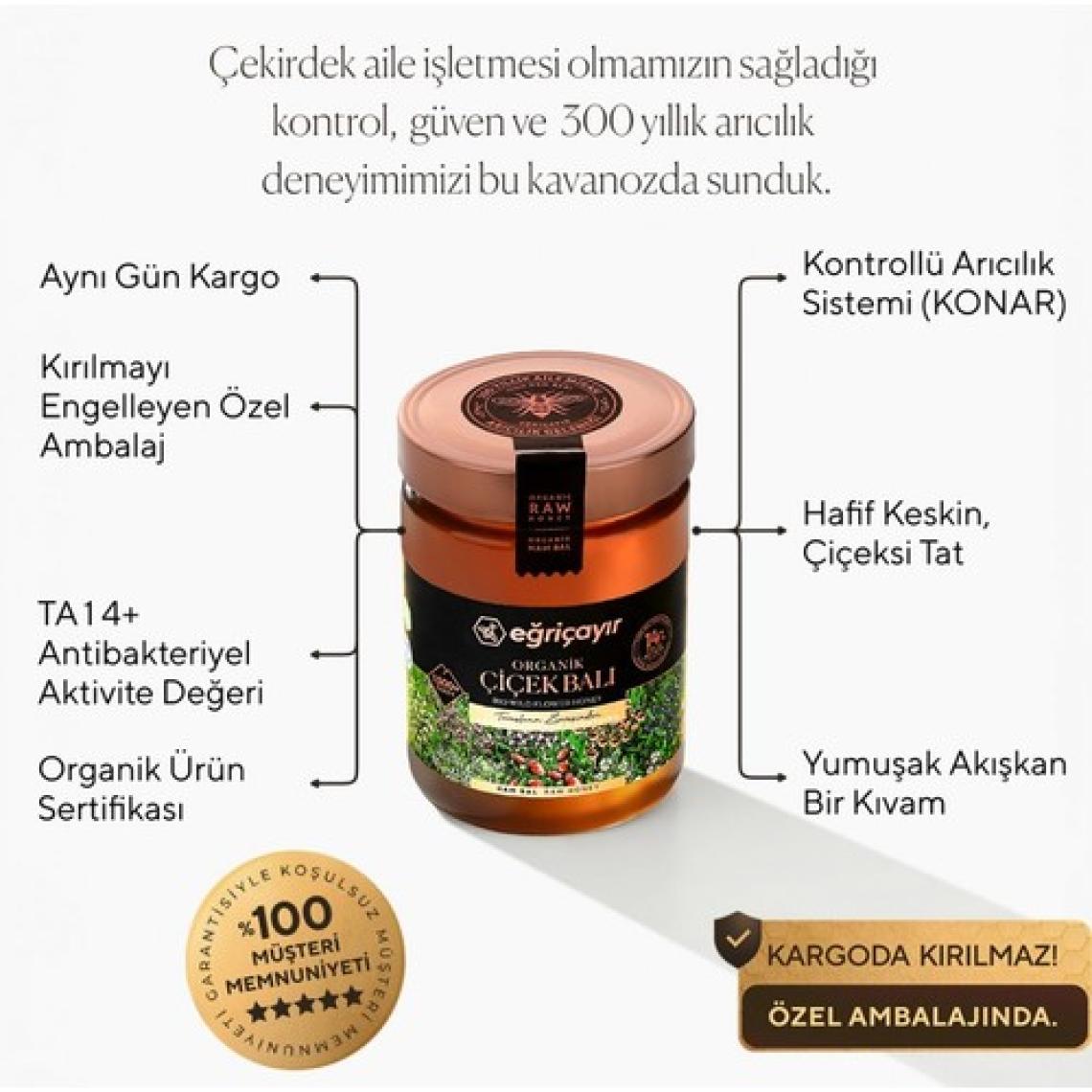 Eğriçayır Organik Çiçek Balı 850g