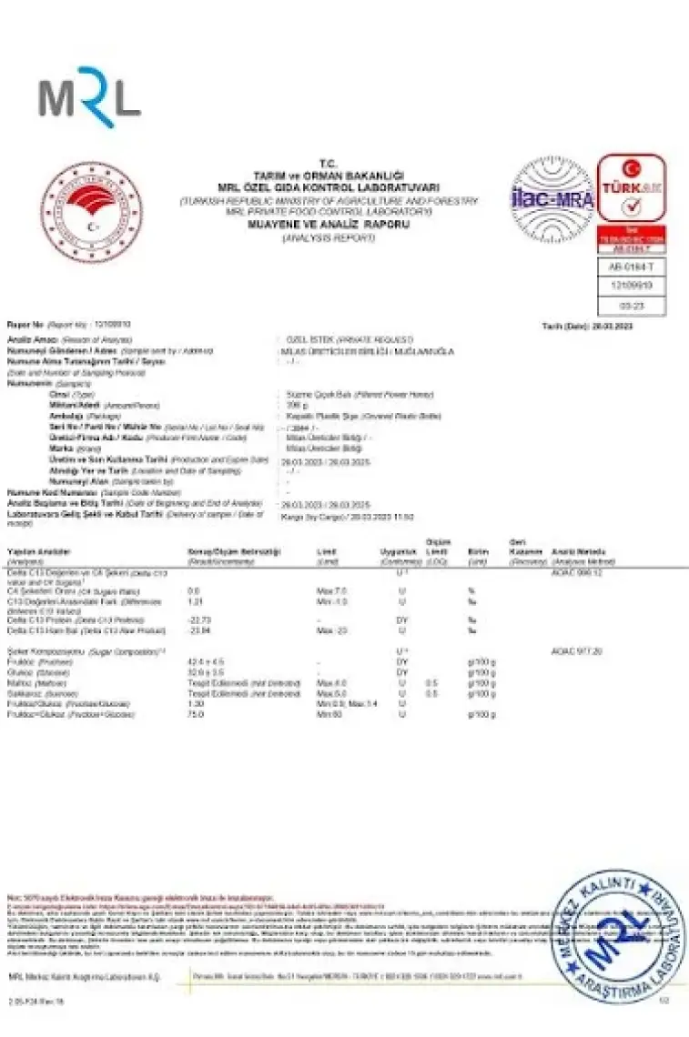 Milas Üreticiler Birliği Sedir Balı 850 gr