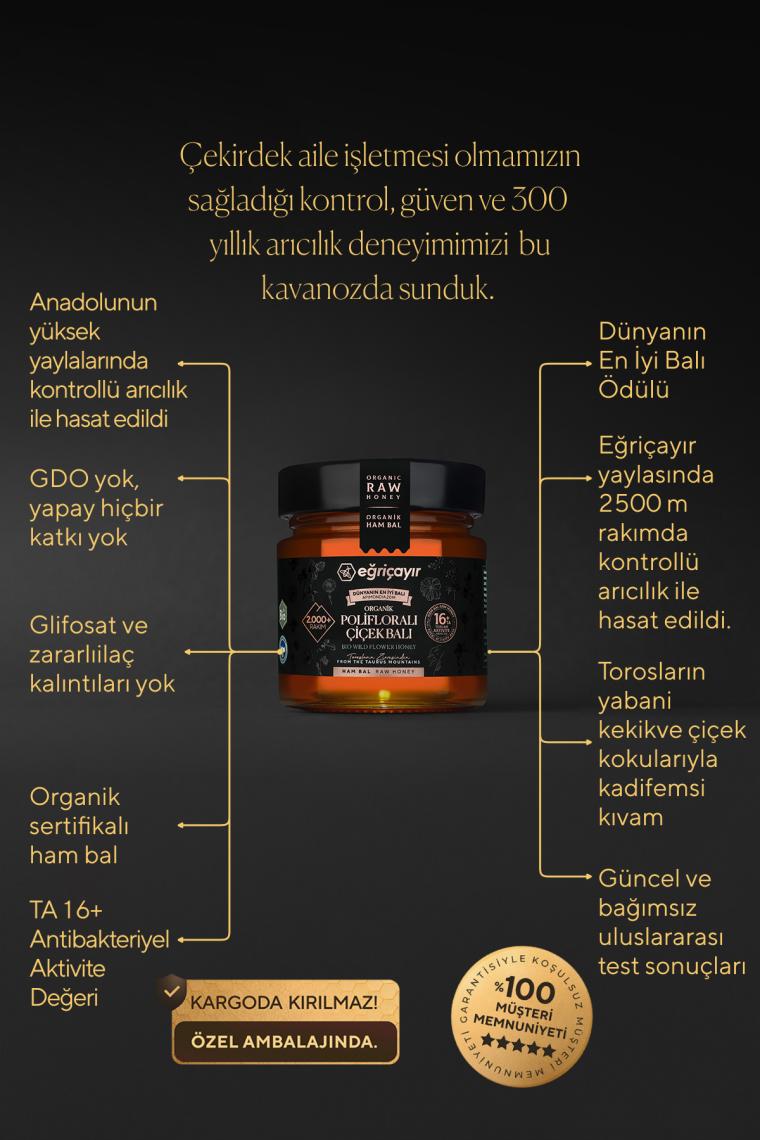 Organik Polifloralı(ÇOK ÇİÇEKLİ) Bal Ta16 300g