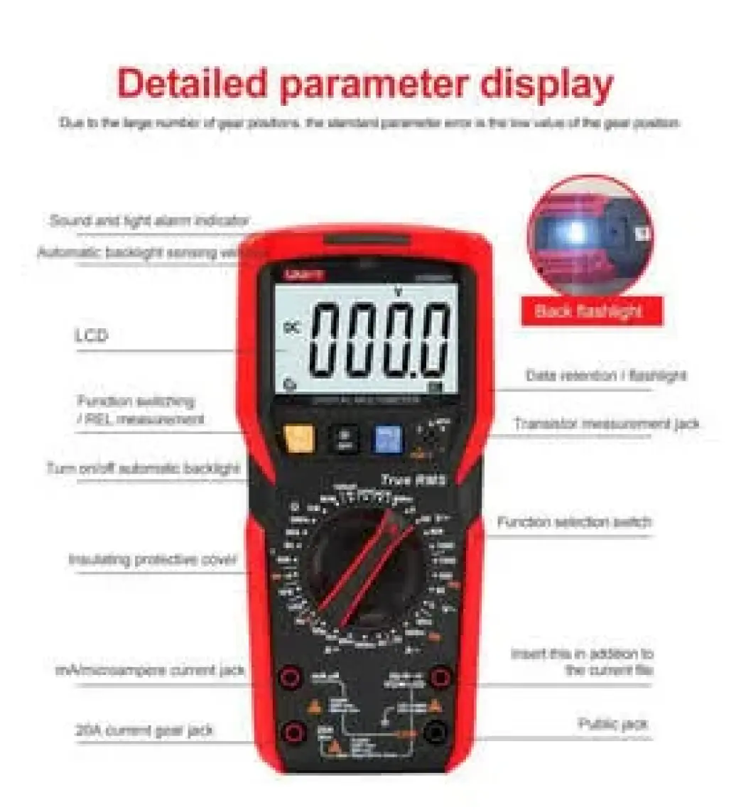 Uni-T Ut 89XD Dijital Multimetre Gerçek Rms Otomatik Arka Işık Multimetre Ncv / Kondansatör / Triode /  UT89XD UT-89XD