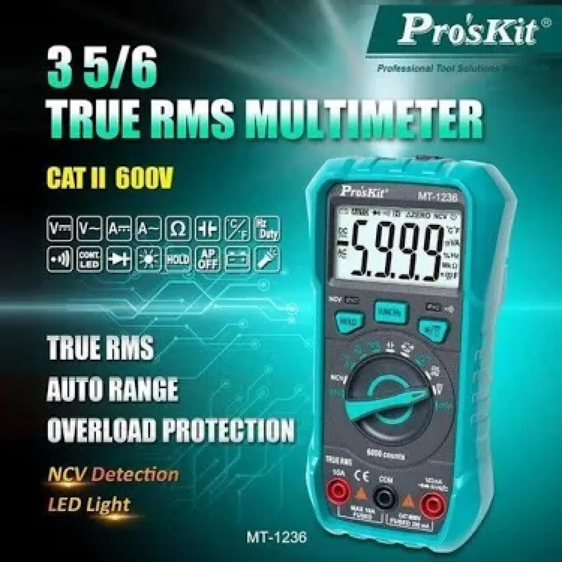 Pro's Kit Mt-1236 Dijital Multimetre Ölçü Aleti